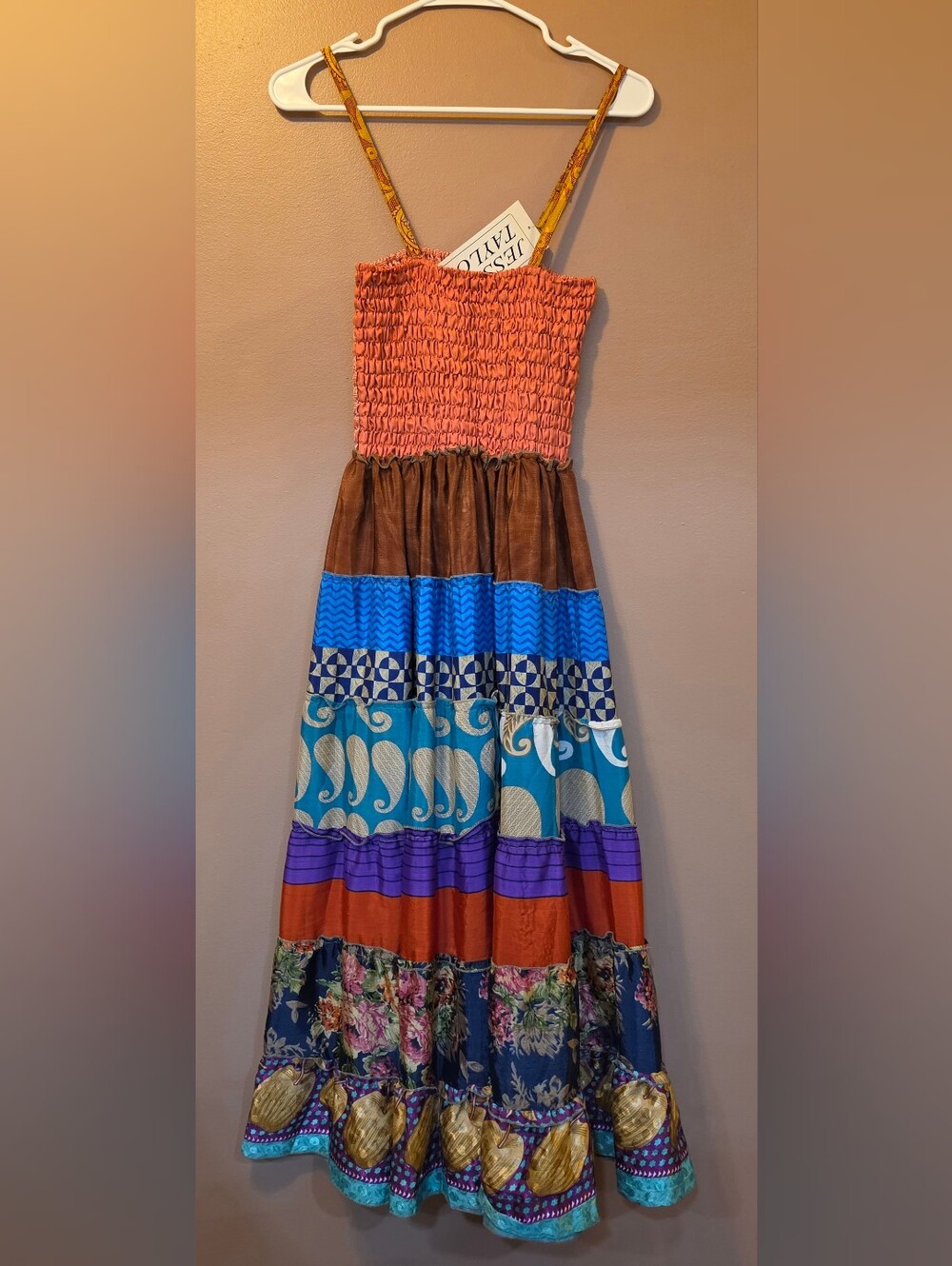 Maxi Tiered Patchwork Boho Dress